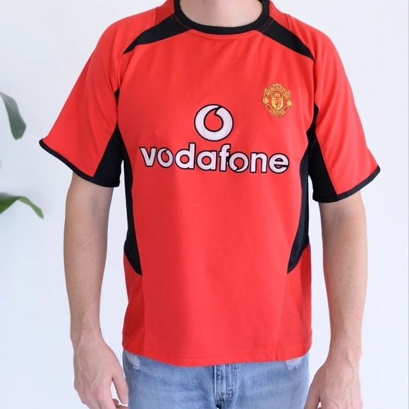 Vintage Alit Red Manchester United Vodafone Football/Soccer Jersey Medium - Picture 1 of 15